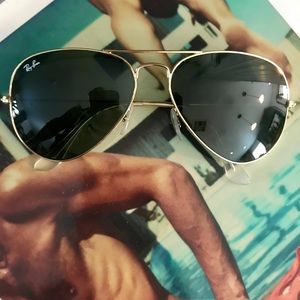 Ray-Ban Aviation Gold Frame Sunglasses